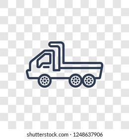 flatbed lorry icon. Trendy linear flatbed lorry logo concept on transparent background from Transportation collection