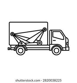 Flatbed tow truck recovering stranded car on roadside for repair service.