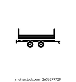 Flatbed trailer outline for cargo transport and hauling