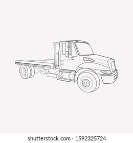 Flatbed Truck Icon Line Element Vector Stock Vector (Royalty Free ...