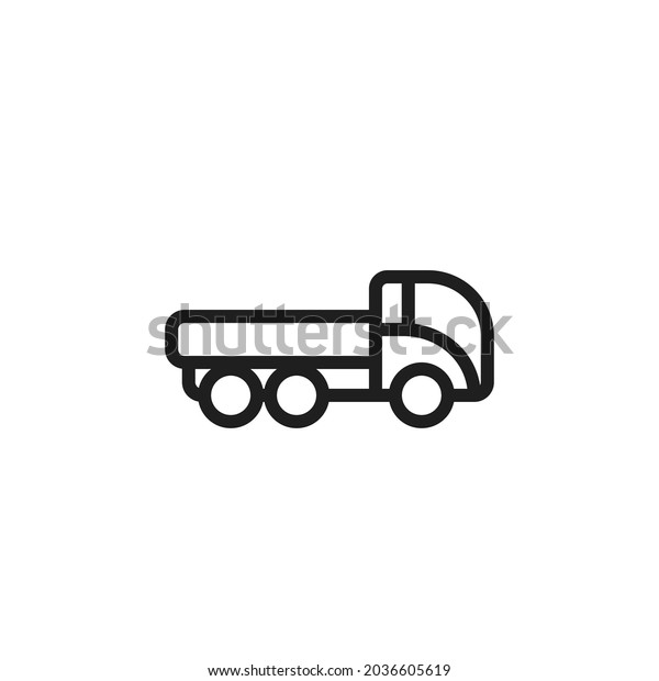 flatbed truck line icon. cargo\
transportation symbol. isolated vector image in simple\
style