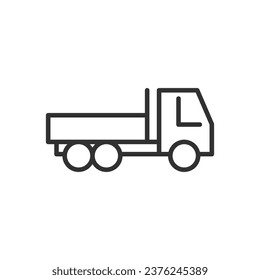Flatbed truck, linear icon. Line with editable stroke