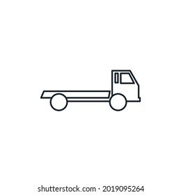 Flatbed Truck Thin Line Icon Stock Illustration