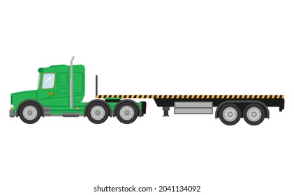 Flatbed truck vector mockup on white for vehicle branding, corporate identity.