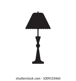 Flat,black lamp design isolated on white background for web and mobile