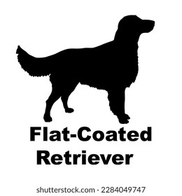 flat-coated retriever Dog silhouette vector. Dog breeds