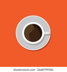 flat-design illustration of a cup of coffee.