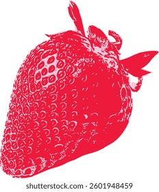 A flat-design strawberry icon, simplifying the fruit’s natural details into a clean and stylish visual representation.