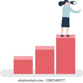 flatdesign Vector illustration of people watching to binoculars