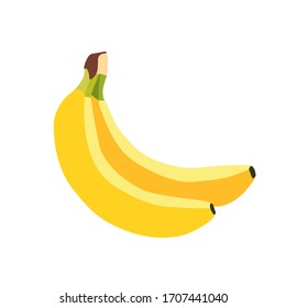 Flat-designed vector banana. Isolated flat banana icon.
