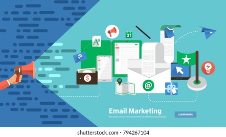 Flate design concept promote business digital marketing topic about communication. Vector illustration.
