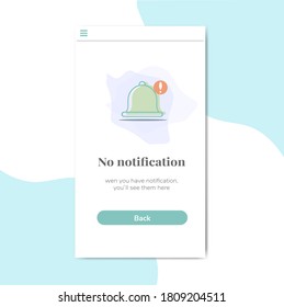 flate design Mobile empty state No notifications illustrator