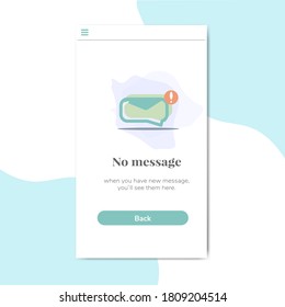 flate design Mobile empty state No Message illustrator