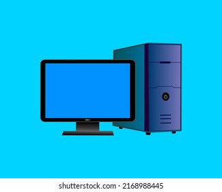 flate design personal computer icon illustration