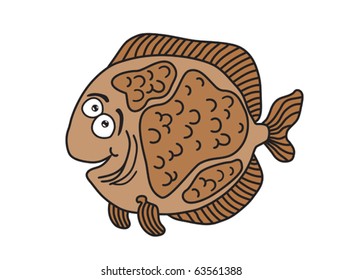 Flatfish cartoon vector illustration