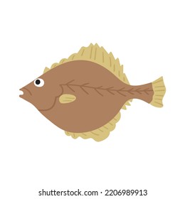 Flatfish. Flat vector hand drawn illustration.