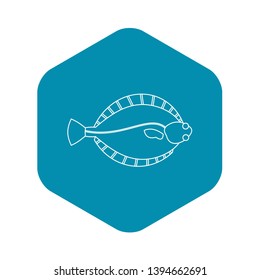 Flatfish icon. Outline illustration of flatfish vector icon for web