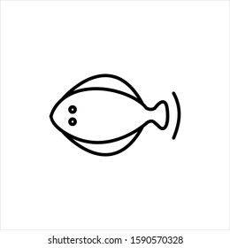 Flatfish icon vector illustration logo template for many purpose. Isolated on white background.