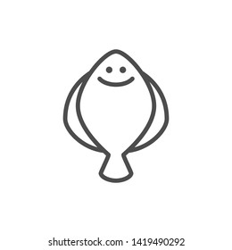 Flatfish line outline modern icon