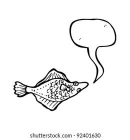 flatfish with speech bubble illustration