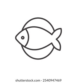 Flatfish stroke icon in black