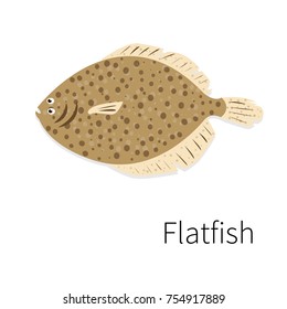 Flatfish vector icon. Flat, simple, isolated.