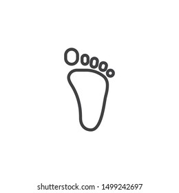 Flatfoot print line icon. linear style sign for mobile concept and web design. Orthopedic foot print outline vector icon. Symbol, logo illustration. Vector graphics