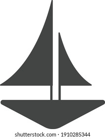 Flat,gray,yacht vector on white background for web and mobile.