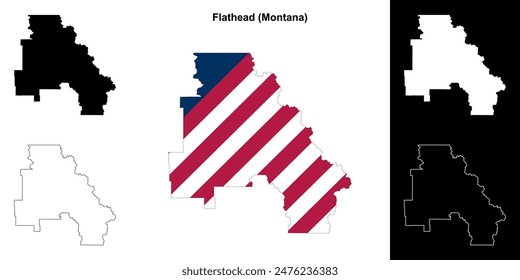 Flathead County (Montana) outline map set