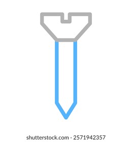 Flathead screw outline icon. Concept of repair, construction, and maintenance.