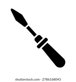Flathead screwdriver glyph icon for construction work with screwdriver, flathead