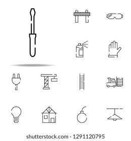 flathead screwdriver icon. construction icons universal set for web and mobile