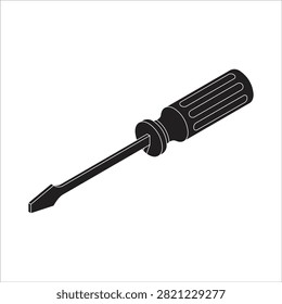 Flathead screwdriver manual hardware tool icon with a flathead screwdr