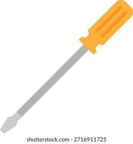 Icono plano de la herramienta del destornillador de la cabeza plana