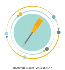 Flathead screwdriver tool graphic icon symbol