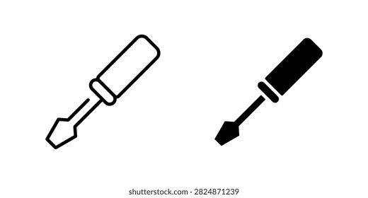 Flathead Screwdriver Tool icon set multi style