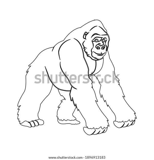 Flaticon Animal Gorilla Outline Vector Illustration Stock Vector ...