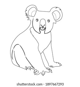ilustración vectorial del contorno flatico de koala animal