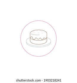 flaticon cake valentine color line vector illustration