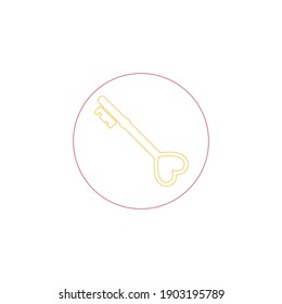 flaticon key valentine color line vector illustration