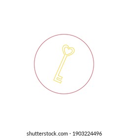 flaticon key valentine color line vector illustration