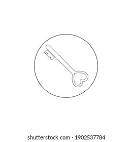 ilustración vectorial de contorno de clave flaticona