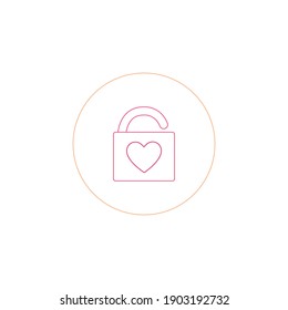 flaticon love padlock valentine color line vector illustration