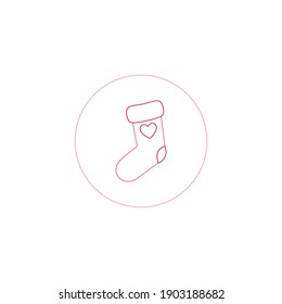 flaticon sock valentine color line vector illustration