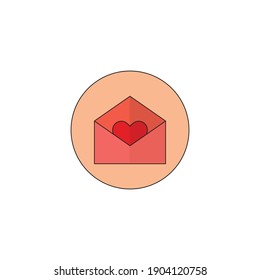 flaticon valentine love letter fill line vector illustration
