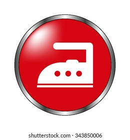 Flatiron - vector icon on the  red button