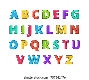 FLATLI. Flat line font. Latin alphabet from A to Z. Font in line flat style. Cute modern bold typeface with capital letters. Vector trendy flat line font