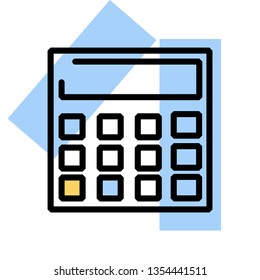 flatline icon calculator bright colored shapes and black lines