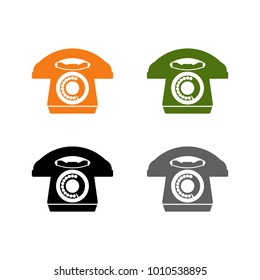 Flat,retro phone set icon for web and mobile 