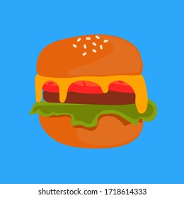 Flats-Hamburger-Illustration, Vektorgrafik